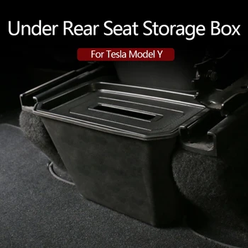 Долна Кутия За Съхранение на Задната Седалка За Кола Tesla Model Y TPE Мек Силикагел Органайзер За Съхранение на Комплект Аксесоари За Декорация на Интериора