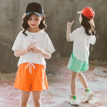 сладко облекло момичета летни шорти за 12 години спортен костюми на децата на Хелоуин Two Piece Girls Boutique Outfits за подростов