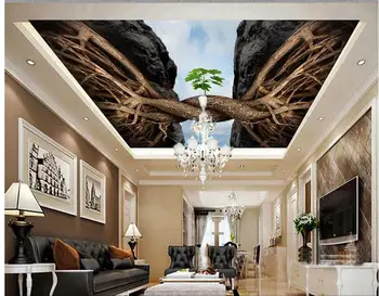 Декорация на дома, 3d индивидуални тапети Вити корени таван стенописи 3d таван стенописи тапети